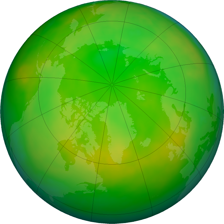 Arctic ozone map for July 2024